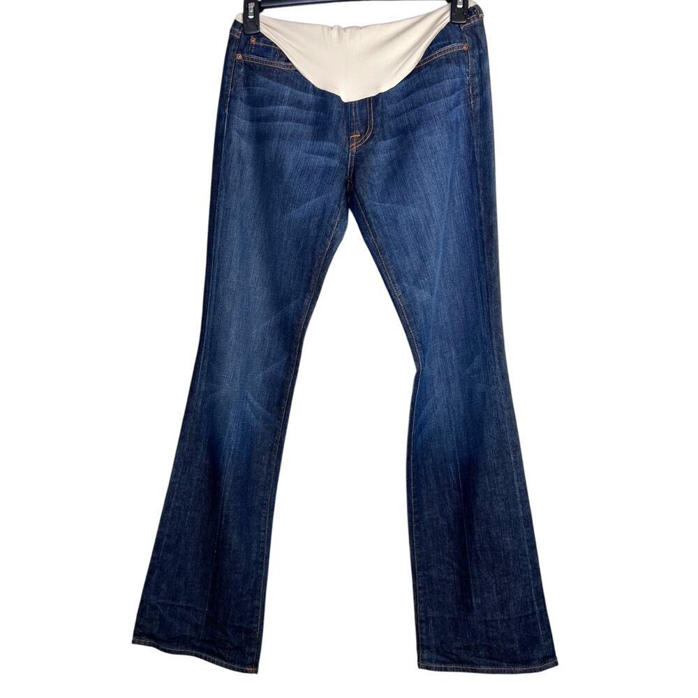 7FAM X a pea in the pod Maternity Jeans Secret Fit Belly Dark Blue Women's Sz 31